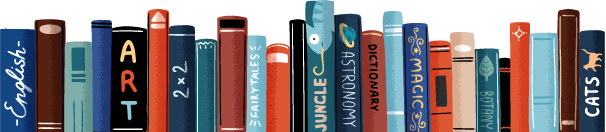 Row of different colorful books vector flat illustration. Educational or entertainment textbooks with multicolored covers horizontal background. Literature backdrop isolated on white